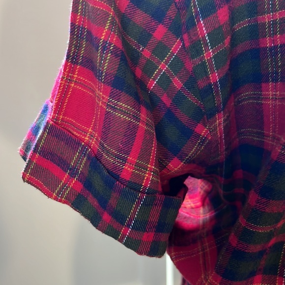 Re Collection Elastic Waist Flannel Shirt Size XS/S - Picture 7 of 13